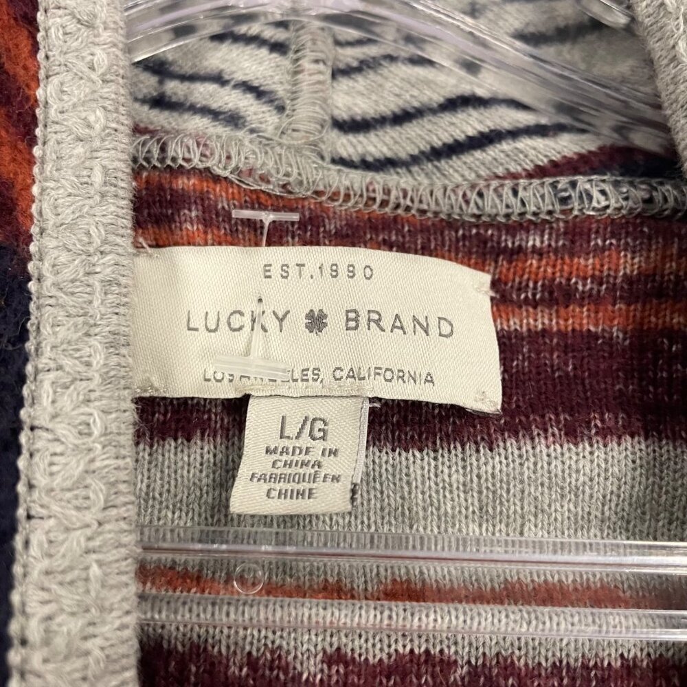 Lucky Brand Womens Open Front Cardigan Multicolor Textured Size Large - Picture 8 of 9
